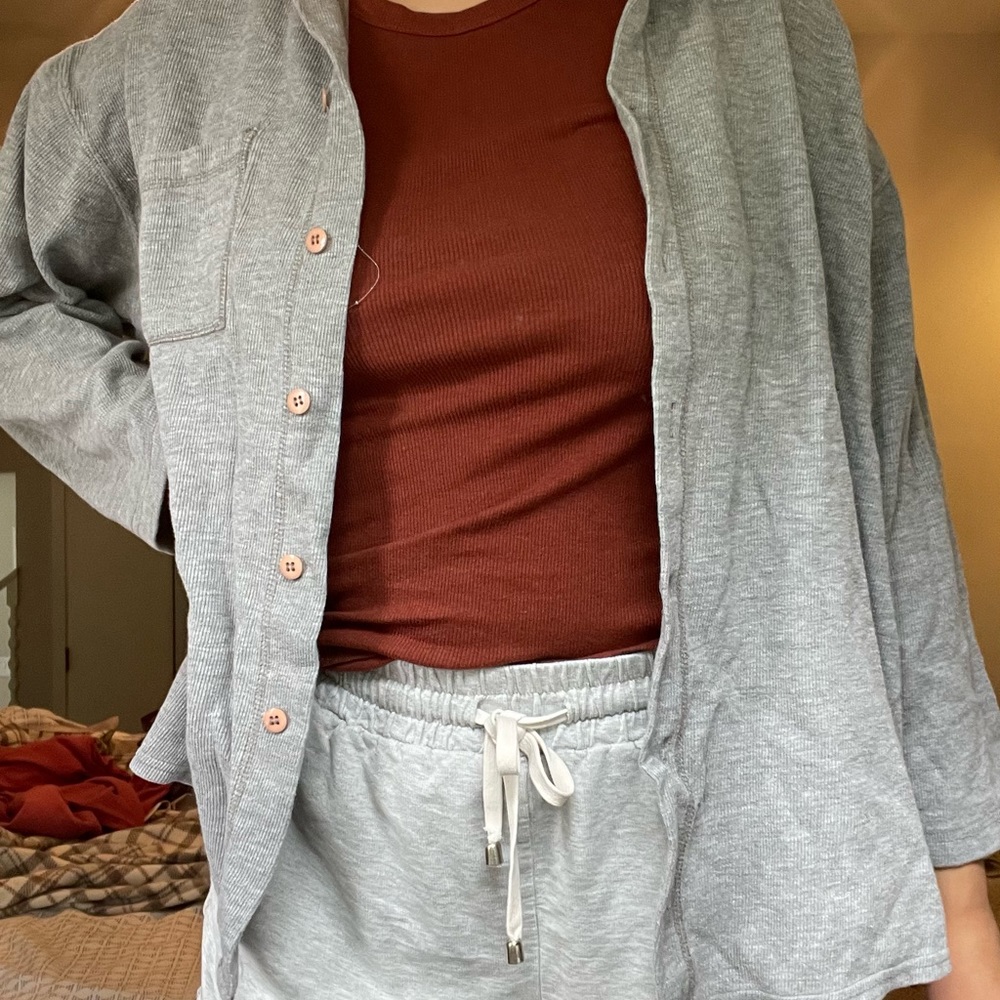 Gray Button Up